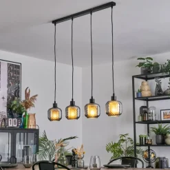 Suspension Verre Fumé-hofstein Fanhaes Suspension, Suspension Chrome, Fumé, 4 lumières