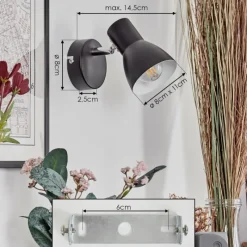 Lampes Vintages & Rétros-hofstein Farel Applique murale, Spot mural Chrome, Noir, 1 lumière