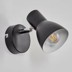 Lampes Vintages & Rétros-hofstein Farel Applique murale, Spot mural Chrome, Noir, 1 lumière