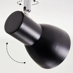 hofstein Farel Plafonnier, Spot de plafond Chrome, Noir, 4 lumières