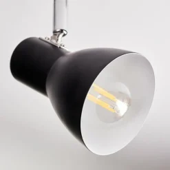 hofstein Farel Plafonnier, Spot de plafond Chrome, Noir, 4 lumières