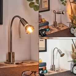 Lampes Vintages & Rétros-hofstein Felan Lampe de bureau, Lampe à poser, Liseuse Chrome, Nickel mat, 1 lumière