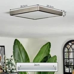 hofstein Finsrud Plafonnier, Panel LED Argenté, 1 lumière