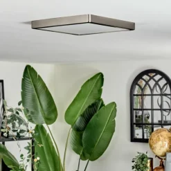 hofstein Finsrud Plafonnier, Panel LED Argenté, 1 lumière