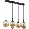Suspension Verre Fumé-Luminaires Globo Lighting Firefly Suspension LED Noir, 1 lumière