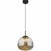 Suspension Verre Fumé-Luminaires Globo Lighting Firefly Suspension LED Noir, 1 lumière