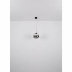 Suspension Verre Fumé-Luminaires Globo Lighting Firefly Suspension LED Noir, 1 lumière