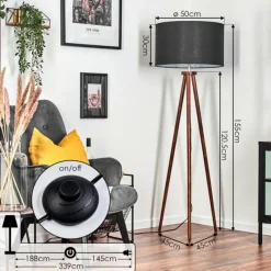 Lampes En Tissu-hofstein Flemming Lampadaire Brun foncé, 1 lumière