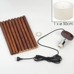 Lampes En Tissu-hofstein Flemming Lampadaire Brun foncé, 1 lumière