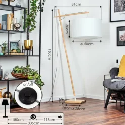 Lampes En Tissu-hofstein Flemming Lampadaire Écru, 1 lumière