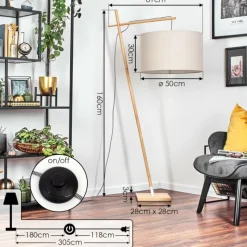 Lampes En Tissu-hofstein Flemming Lampadaire Écru, 1 lumière