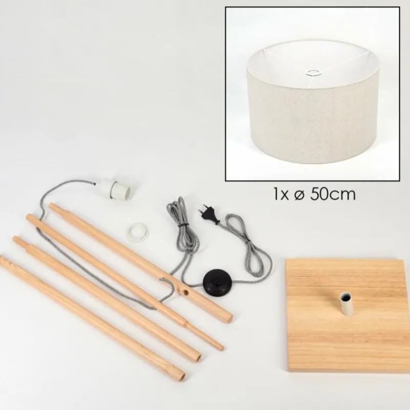 Lampes En Tissu-hofstein Flemming Lampadaire Écru, 1 lumière