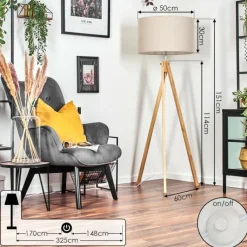 Lampes En Tissu-hofstein Flemming Lampadaire Écru, 1 lumière