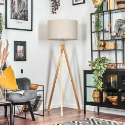 Lampes En Tissu-hofstein Flemming Lampadaire Écru, 1 lumière