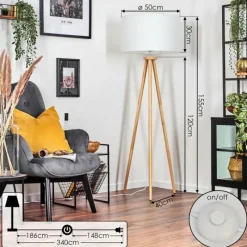 Lampes En Tissu-hofstein Flemming Lampadaire Écru, 1 lumière