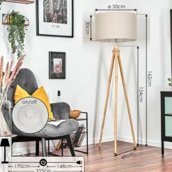 Lampes En Tissu-hofstein Flemming Lampadaire Écru, 1 lumière