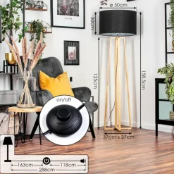 Lampes En Tissu-hofstein Flemming Lampadaire Écru, 1 lumière