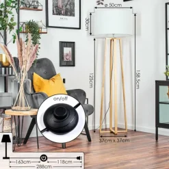 Lampes En Tissu-hofstein Flemming Lampadaire Écru, 1 lumière