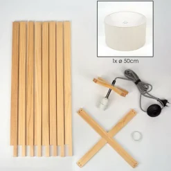 Lampes En Tissu-hofstein Flemming Lampadaire Écru, 1 lumière