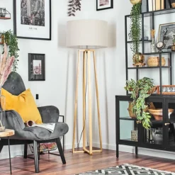 Lampes En Tissu-hofstein Flemming Lampadaire Écru, 1 lumière