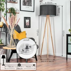 Lampes En Tissu-hofstein Flemming Lampadaire Écru, 1 lumière