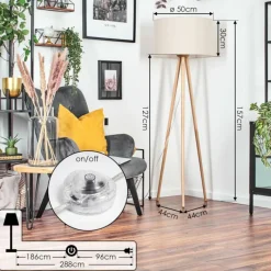 Lampes En Tissu-hofstein Flemming Lampadaire Écru, 1 lumière