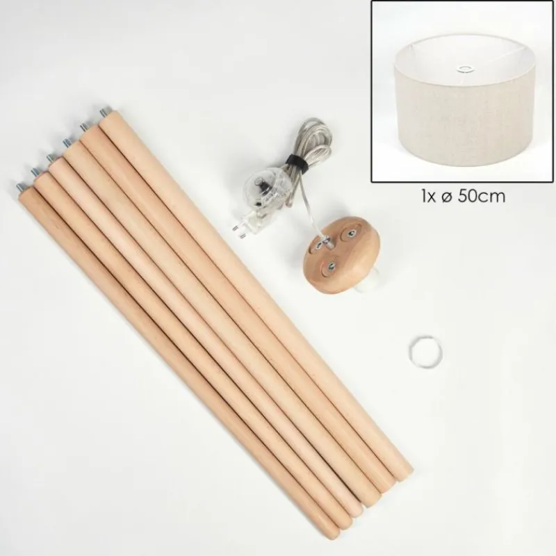 Lampes En Tissu-hofstein Flemming Lampadaire Écru, 1 lumière