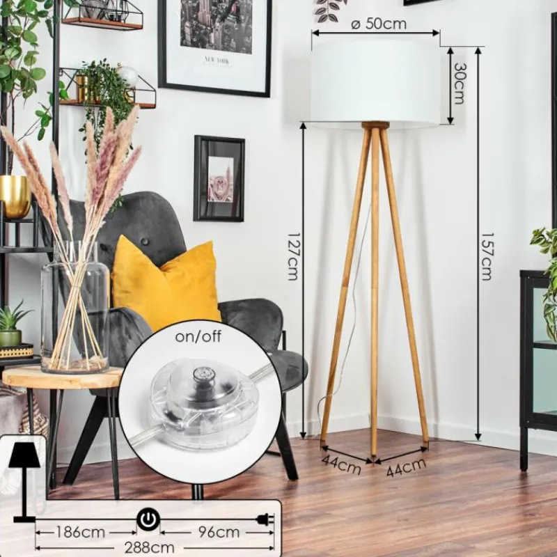 Lampes En Tissu-hofstein Flemming Lampadaire Écru, 1 lumière