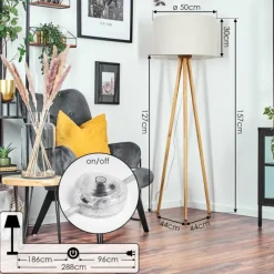 Lampes En Tissu-hofstein Flemming Lampadaire Écru, 1 lumière