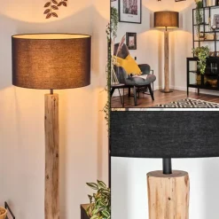 Lampes En Tissu-hofstein Flemming Lampadaire Écru, Noir, 1 lumière