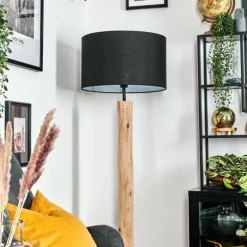 Lampes En Tissu-hofstein Flemming Lampadaire Écru, Noir, 1 lumière