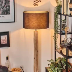 Lampes En Tissu-hofstein Flemming Lampadaire Écru, Noir, 1 lumière