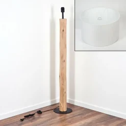 Lampes En Tissu-hofstein Flemming Lampadaire Écru, Noir, 1 lumière