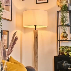 Lampes En Tissu-hofstein Flemming Lampadaire Écru, Noir, 1 lumière