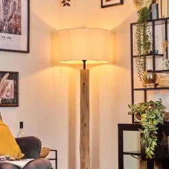 Lampes En Tissu-hofstein Flemming Lampadaire Écru, Noir, 1 lumière