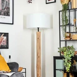 Lampes En Tissu-hofstein Flemming Lampadaire Écru, Noir, 1 lumière