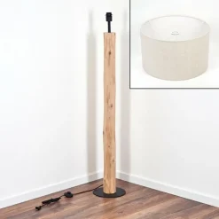 Lampes En Tissu-hofstein Flemming Lampadaire Écru, Noir, 1 lumière