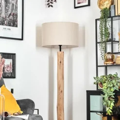 Lampes En Tissu-hofstein Flemming Lampadaire Écru, Noir, 1 lumière