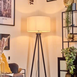 Lampes En Tissu-hofstein Flemming Lampadaire Noir, 1 lumière