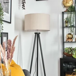 Lampes En Tissu-hofstein Flemming Lampadaire Noir, 1 lumière