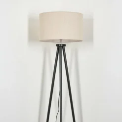 Lampes En Tissu-hofstein Flemming Lampadaire Noir, 1 lumière