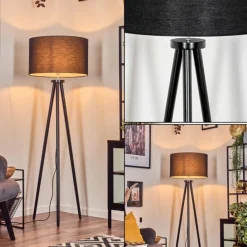 Lampes En Tissu-hofstein Flemming Lampadaire Noir, 1 lumière