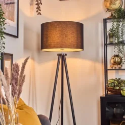 Lampes En Tissu-hofstein Flemming Lampadaire Noir, 1 lumière