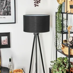 Lampes En Tissu-hofstein Flemming Lampadaire Noir, 1 lumière