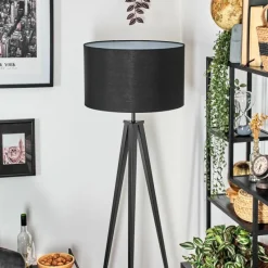 Lampes En Tissu-hofstein Flemming Lampadaire Noir, 1 lumière