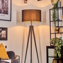 Lampes En Tissu-hofstein Flemming Lampadaire Noir, 1 lumière