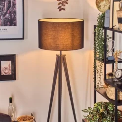 Lampes En Tissu-hofstein Flemming Lampadaire Noir, 1 lumière