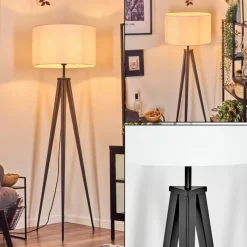 Lampes En Tissu-hofstein Flemming Lampadaire Noir, 1 lumière