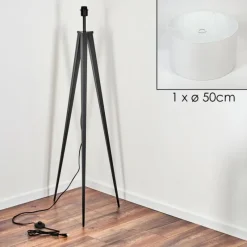 Lampes En Tissu-hofstein Flemming Lampadaire Noir, 1 lumière