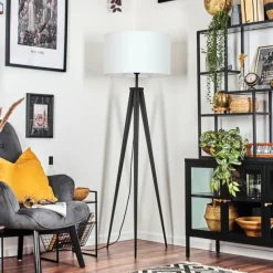 Lampes En Tissu-hofstein Flemming Lampadaire Noir, 1 lumière